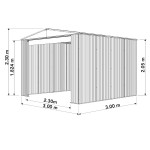 Absco 3030BRK 3.00m x 3.00m x 2.30m Gable Bush Ranger Garden Shed Large Garden Sheds Colorbond Double Door